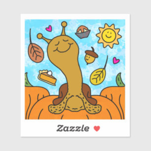Sticker Vinyl Bon thanksgiving d'escargot mou