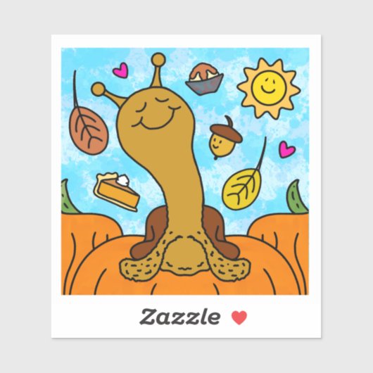 Sticker Vinyl Bon thanksgiving d'escargot mou (Feuille)