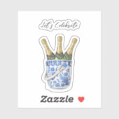 Sticker Vinyl Bucket Champagne en Chinoiserie (Feuille)