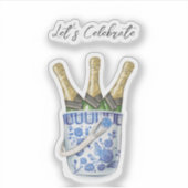 Sticker Vinyl Bucket Champagne en Chinoiserie (Devant)