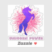 Sticker Vinyl Coupé Personnalisé Unicorn Power (Feuille)