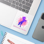 Sticker Vinyl Coupé Personnalisé Unicorn Power (Ordinateur portable avec iPhone)