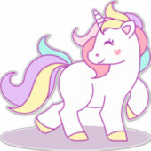 Sticker Vinyl Coupé Personnalisé Unicorne (Devant)