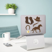 Sticker Vinyl cowboy 8 pouces (Ordinateur portable sur le bureau)