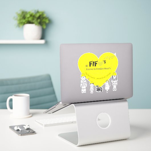 STICKER Vinyl - FAMILLE FIFO (Ordinateur portable sur le bureau)