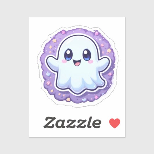 Sticker Vinyl Ghost Cute Kawaii - Pastel Halloween (Feuille)