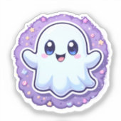 Sticker Vinyl Ghost Cute Kawaii - Pastel Halloween (Recto)