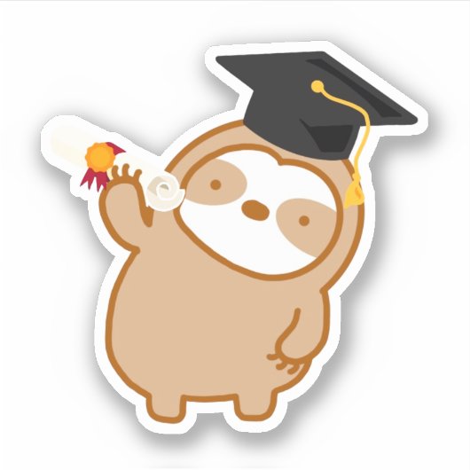 Sticker Vinyl Graduation de la fentes mignonne (Devant)