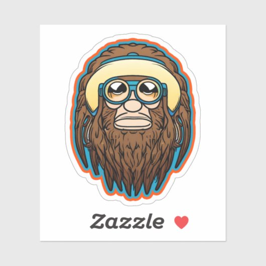 Sticker Vinyl Hippie Sasquatch (Feuille)