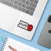 Sticker Vinyl Junkie (Ordinateur portable avec iPhone)