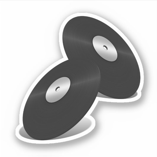 Sticker Vinyl-Look LP Records (Devant)