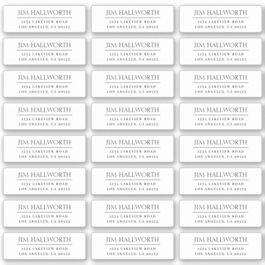 Sticker Vinyl Modern Black & White Adresse de retour (Devant)