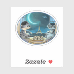 Sticker Vinyl Oval de Paris de nuit - Happy (Var)