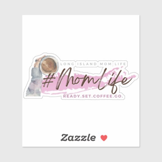 Sticker Vinyl pour café Life de Long Island Mom (Feuille)