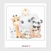 STICKER VINYL POUR ENFANTS : ANIMAUX CUTUS (Feuille)