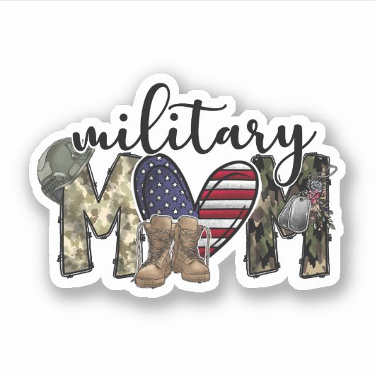 Sticker Vinyl pour maman militaire (Devant)