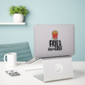 Sticker Vinyl Quotable Fries Français (Ordinateur portable sur le bureau)