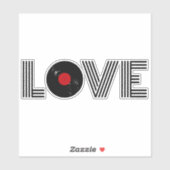 Sticker Vinyl record amour (Feuille)