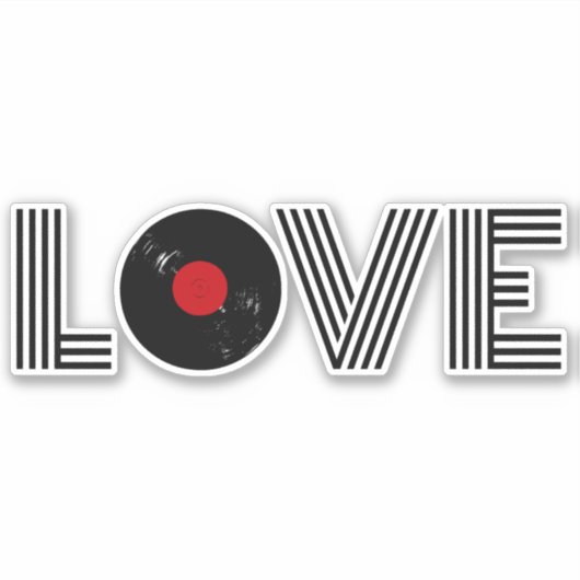 Sticker Vinyl record amour (Devant)