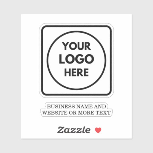 Sticker Vinyl Square Logo Text Business QR label (Feuille)