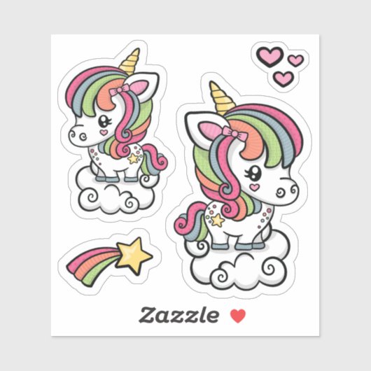 Sticker Vinyl Unicorn mou (Feuille)