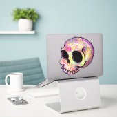 Sticker Vinyle à crâne Holo (Ordinateur portable sur le bureau)