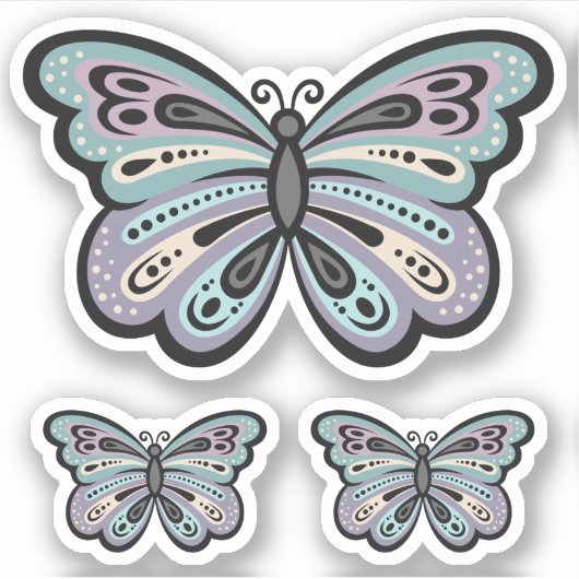 Sticker Vinyle à papillon gras (Devant)
