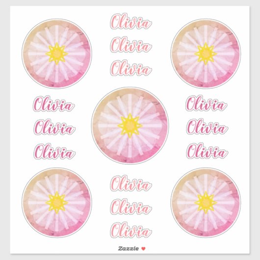Sticker Vinyle Abstrait rose or personnalisé (Feuille)