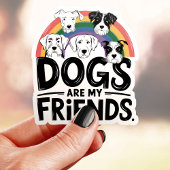 Sticker Vinyle Arc-en-Ciel Amis les Chiens