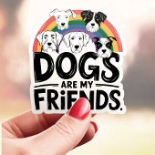 Sticker Vinyle Arc-en-Ciel Amis les Chiens