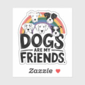 Sticker Vinyle Arc-en-Ciel Amis les Chiens (Feuille)