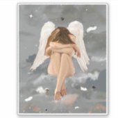 Sticker Vinyle d'ange au repos (Devant)