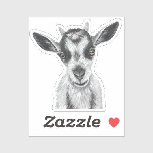 Sticker vinyle de chèvre (Feuille)