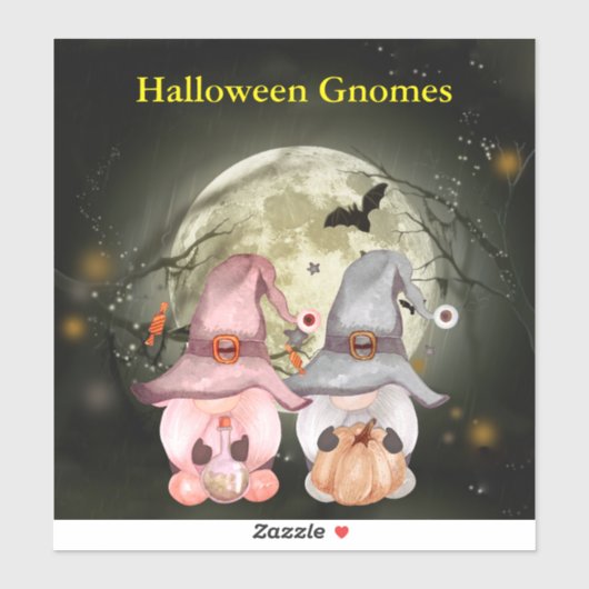 Sticker Vinyle de la Pleine lune des Gnomes d'Halloween (Feuille)