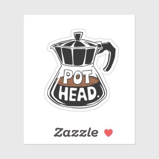 Sticker Vinyle de l'amant de café Pot Head (Feuille)