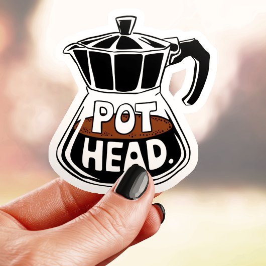 Sticker Vinyle de l'amant de café Pot Head