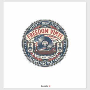 Sticker Vinyle de liberté patriotique Disque vinyle patrio