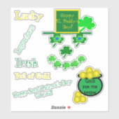Sticker Vinyle de lutin de la Saint-Patrick (Feuille)