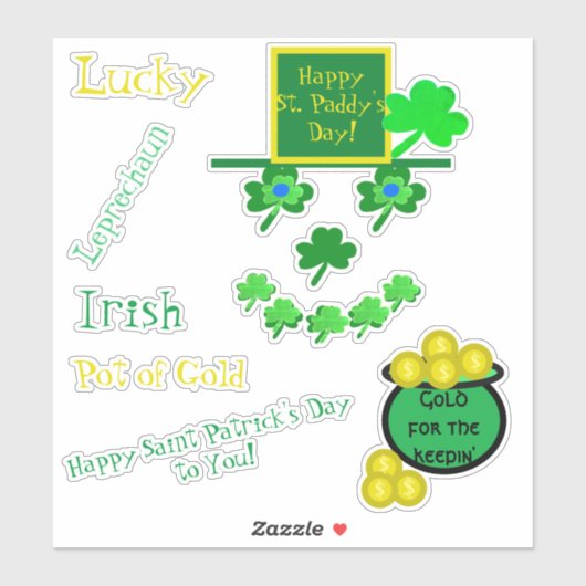 Sticker Vinyle de lutin de la Saint-Patrick (Feuille)