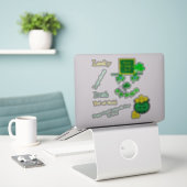 Sticker Vinyle de lutin de la Saint-Patrick (Ordinateur portable sur le bureau)