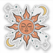 Sticker Vinyle de soleil céleste et de lune (Devant)