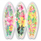 Sticker Vinyle de surf floral (Devant)