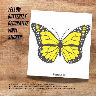 Sticker Vinyle décoratif à papillon jaune