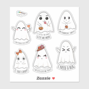 Sticker Vinyle découpé personnalisé fantôme mignon kawaii