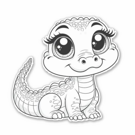 sticker vinyle dino mignon (Devant)