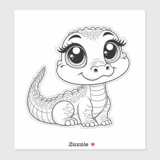 sticker vinyle dino mignon (Feuille)