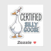 Sticker Vinyle d'oie ridicule certifiée (Feuille)