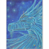 sticker vinyle dragon bleu par Renee Lavoie (Devant)