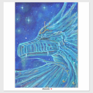 sticker vinyle dragon bleu par Renee Lavoie