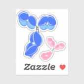 sticker vinyle - IgG bleu (anticorps) avec bonus (Feuille)